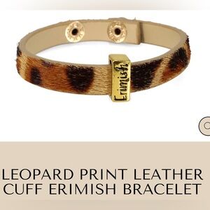 ⚜️🐆⚜️Erimish Gold and Brown Leopard Cuff Bracelet